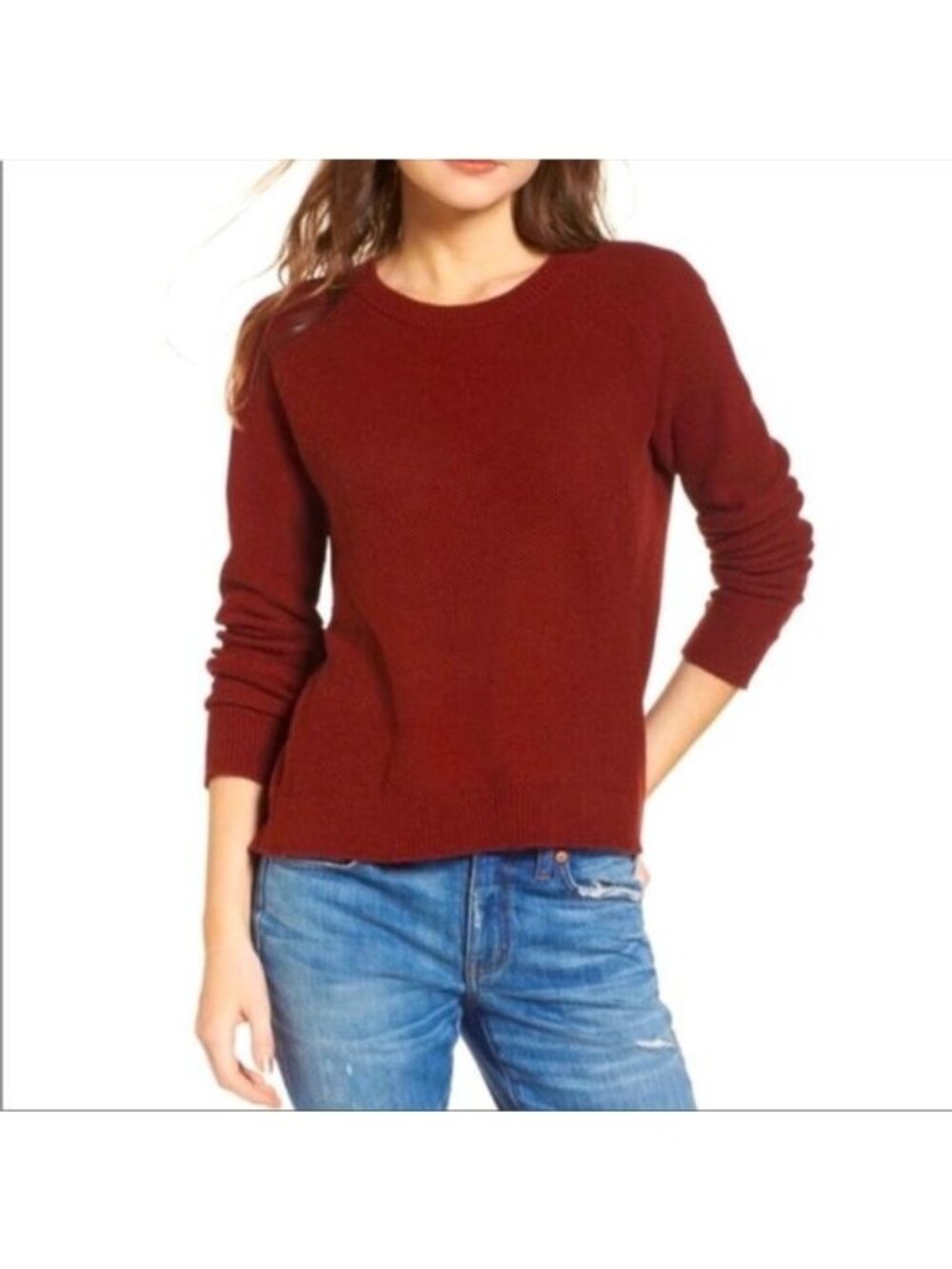 MADEWELL Province Cross-Back Pullover Sweater Color Burnt Orange Size XS